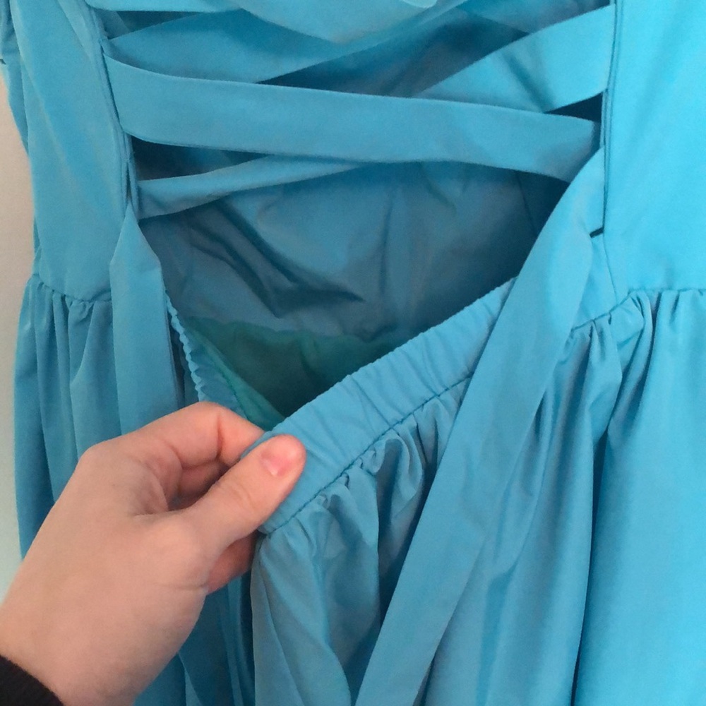 Amanda Uprichard Gaston Strapless Dress in Marina Blue Size Medium - Picture 9 of 11